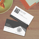 QR-code | Generiek, grijs minimalistisch vastgoed Visitekaartje