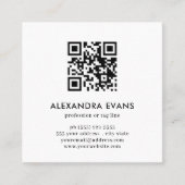 QR CODE Geometrisch blauw sinaasappel geel MID CEN Vierkante Visitekaartje (Voorkant)