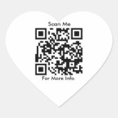 QR-code gepersonaliseerd Hart Sticker (Voorkant)