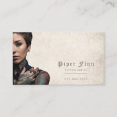 QR Code gepersonaliseerde demask  Tattoo artiest Visitekaartje (Voorkant)