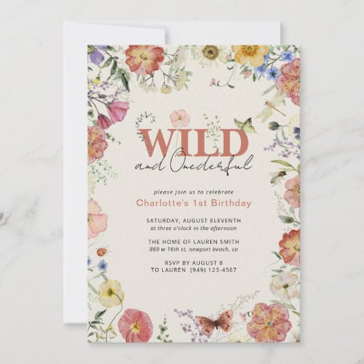 QR code geperste bloemen wild & mooie verjaardag Kaart (Voorkant)