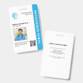 QR-code geregistreerde verpleegster medisch centru Badge (Voor- en achterkant)