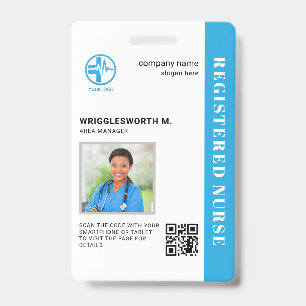 QR-code geregistreerde verpleegster medisch centru Badge