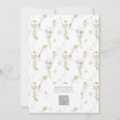 QR Code Geslachtsonzijdige Wilde Bloem Babyborrel Kaart (Achterkant)