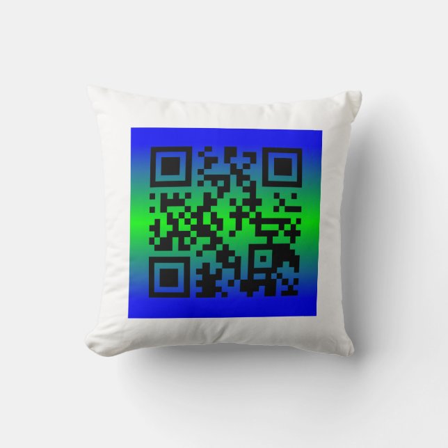 QR Code® Gezegde: DE DAG VAN DE VADER VERSCHIJNEN Kussen (Voorkant)