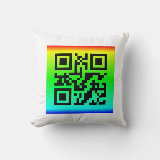 QR Code® Gezegde: SMILE Kussen (Voorkant)