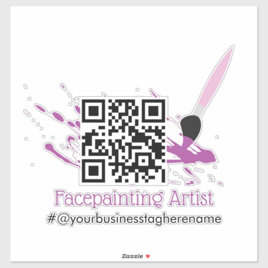 QR Code Gezichtsschilder Bedrijfsnaam Auto Sticker (Vel)