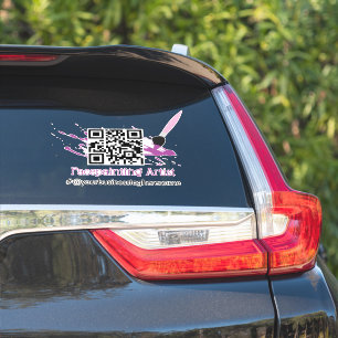 QR Code Gezichtsschilder Bedrijfsnaam Auto Sticker