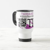 QR-code Gezichtsschilder Bedrijfsnaam Auto Tips Reisbeker (Voorkant links)