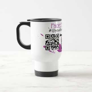 QR-code Gezichtsschilder Bedrijfsnaam Auto Tips Reisbeker