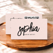 QR Code Girly Brush Blush Pink Visitekaartje