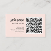 QR Code Girly Brush Blush Pink Visitekaartje (Achterkant)