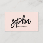 QR Code Girly Brush Blush Pink Visitekaartje (Voorkant)