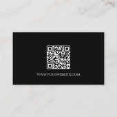 QR code Gitaar Muzieklessen Beige Zwart Visitekaartje (Achterkant)