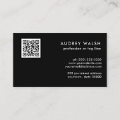 QR CODE Glam Roze zwarte GRAY luipaard Visitekaartje (Achterkant)