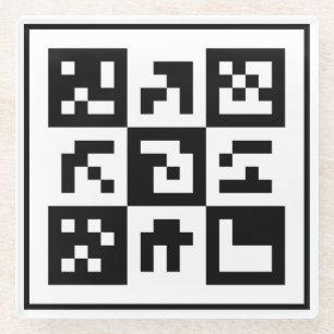 qr-code glazen onderzetter