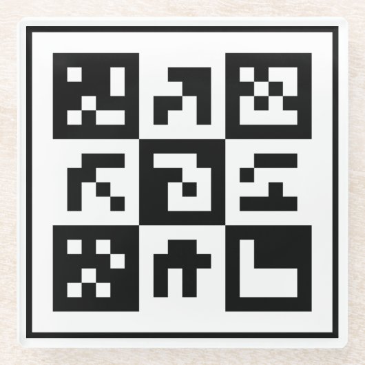 qr-code glazen onderzetter (Voorkant)