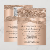 QR-code Glitter Roos Borders Blush (Voorkant / Achterkant)