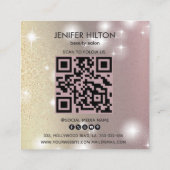 Qr code glitterachtige trendy wimpers make-up oog vierkante visitekaartje (Achterkant)