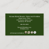 QR Code Gnome Hometown Bakery Donkergroen Visitekaartje (Achterkant)