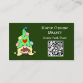 QR Code Gnome Hometown Bakery Donkergroen Visitekaartje (Voorkant)