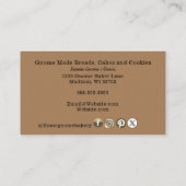 QR Code Gnome Hometown Bakery Light Brown Visitekaartje (Achterkant)