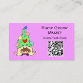 QR Code Gnome Hometown Bakery Light Paars Visitekaartje (Voorkant)
