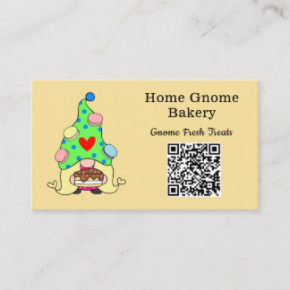 QR Code Gnome Hometown Bakery Light Yellow Visitekaartje