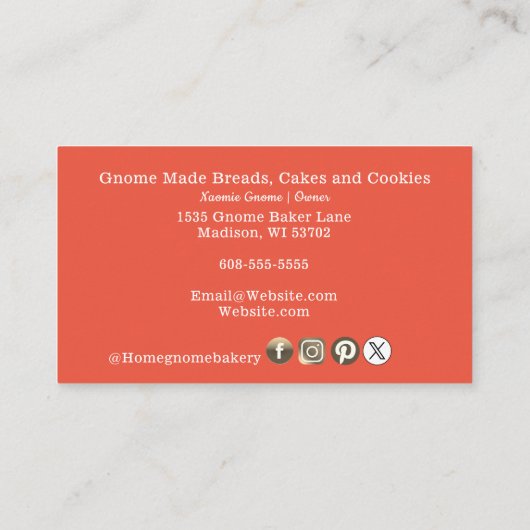 QR-code Gnome Hometown Bakery Oranje Visitekaartje (Achterkant)