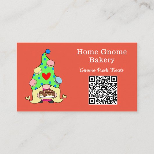 QR-code Gnome Hometown Bakery Oranje Visitekaartje (Voorkant)
