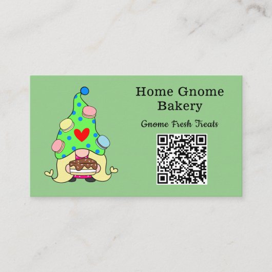 QR-code Gnome Hometown Bakery Saga Green Visitekaartje (Voorkant)