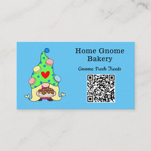 QR-code Gnome Hometown Bakery Sky Blue Visitekaartje (Voorkant)