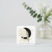 *~* QR-code GODDESS-vrouw op maan media Vierkante Visitekaartje (Staand voorkant)