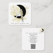 *~* QR-code GODDESS-vrouw op maan media Vierkante Visitekaartje (Voorkant / Achterkant)