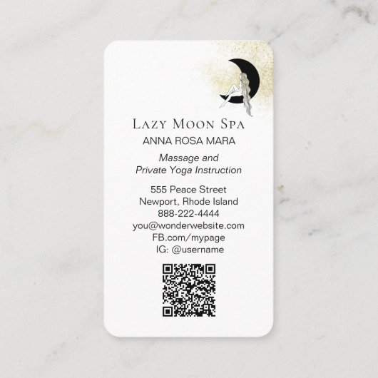 *~* QR-code GODDESS Woman op maan-Celsius Visitekaartje (Achterkant)