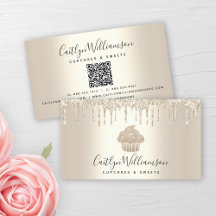 QR-code Gold Cupcake bakkerij gebak Glitter-schijv