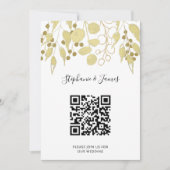 QR Code Gold Foliage Weddenschap Kaart (Voorkant)