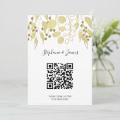 QR Code Gold Foliage Weddenschap Kaart (Staand voorkant)