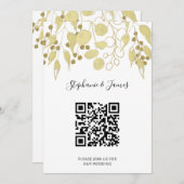 QR Code Gold Foliage Weddenschap Kaart (Voorkant / Achterkant)