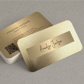 QR CODE Gold glitter modern make-up artiest Visitekaartje