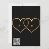 QR Code Gold Hearts Love Toast Weddenschap (Achterkant)