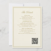 QR code gold ivory crest monogram wedding Kaart (Achterkant)
