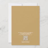 QR Code Gold Leafy Crest Monogram Weddenschap Kaart (Achterkant)