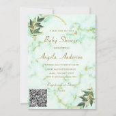 QR-code Gold Marble Baby Shower Uitnodiging (Voorkant)