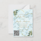 QR-code Gold Marble Baby Shower Uitnodiging (Voorkant)