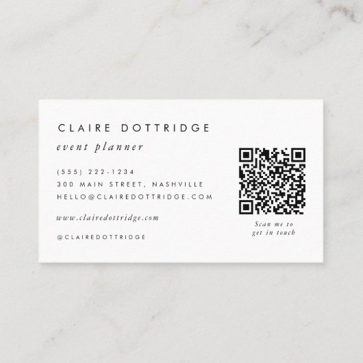 QR-code Gold Modern Fringe Visitekaartje (Achterkant)