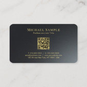 QR Code Gold Tekst Afgeronde hoek Luxe Visitekaartje (Achterkant)