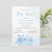 QR-code Gold Turtles | Jongen Baby shower Kaart (Staand voorkant)