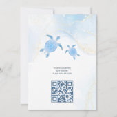 QR-code Gold Turtles | Jongen Baby shower Kaart (Achterkant)