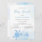 QR-code Gold Turtles | Jongen Baby shower Kaart (Voorkant / Achterkant)